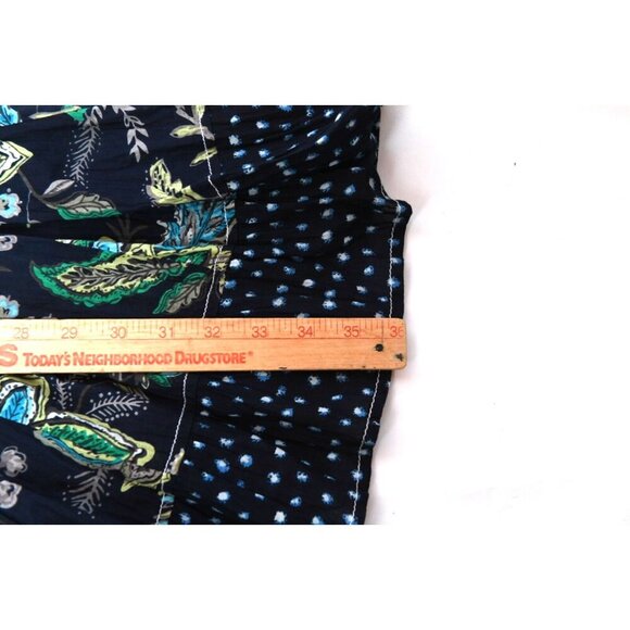 Cino Sleeveless Cotton Mini Dress Floral Print Blue Teal Womens Small NEW - Picture 12 of 12